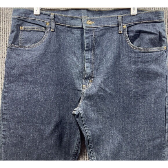 Dickies Jeans Mens 42x32 Dark Blue Wash Denim Pants Straight Leg Mexico - Picture 3 of 15